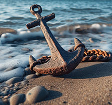 Anker am Strand